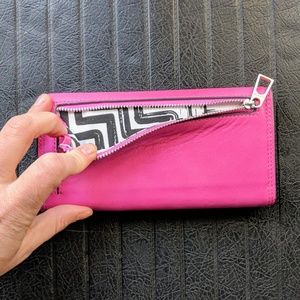 NWOT Lodis Italian leather clutch pink